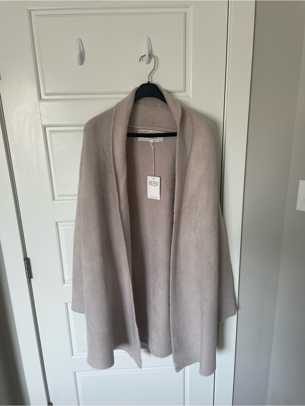 Pink Martini Open-Front Shawl Collar Cardigan - Light Mauve